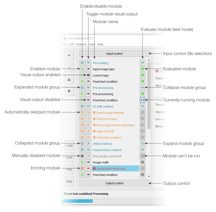 Editing view module list