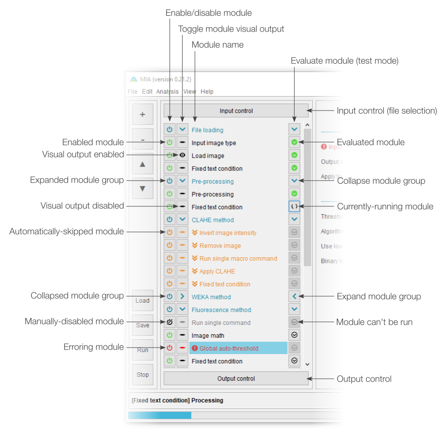 Editing view module list